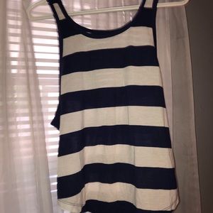 Striped Blue & White Tank . Size M